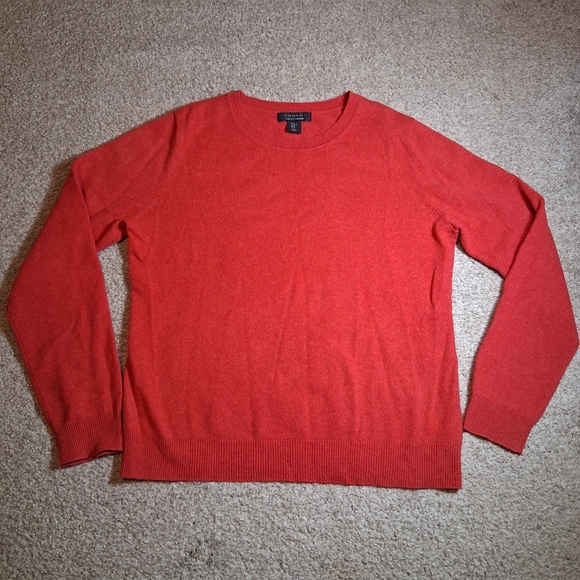 Tahari Sweater 2-ply 100% Cashmere Red XL - Picture 1 of 6
